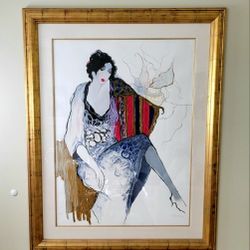 RARE Itzchak Tarkay Reverie 25/45 Hand Signed Serigraph 70x56 Very Large