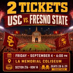 2 USC vs. Fresno State Football Tickets