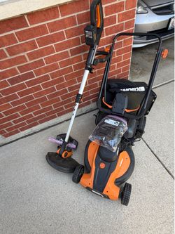 Works 16” battery mower & weeder