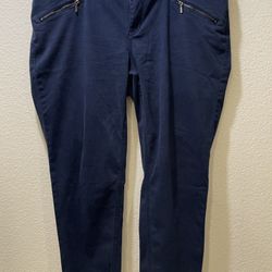 Blue Lane Bryant Women’s Pants Zipper Cotton Blend Zipper Front Pockets size 22