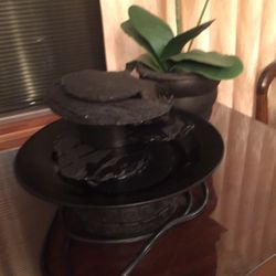 11” diameter 5 tier slate tabletop fountain