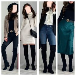 Black Over the Knee - Knee high block heel boots size 7.5