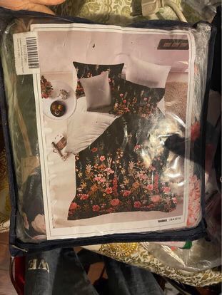 Leadtimes Boho Duvet Cover Set King Size Floral Black Flowers Comforter