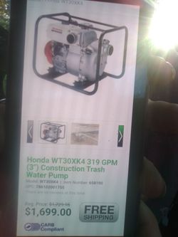 Honda trash pump WT30X