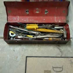 A BUNCH of Tools in an Old Tool Box