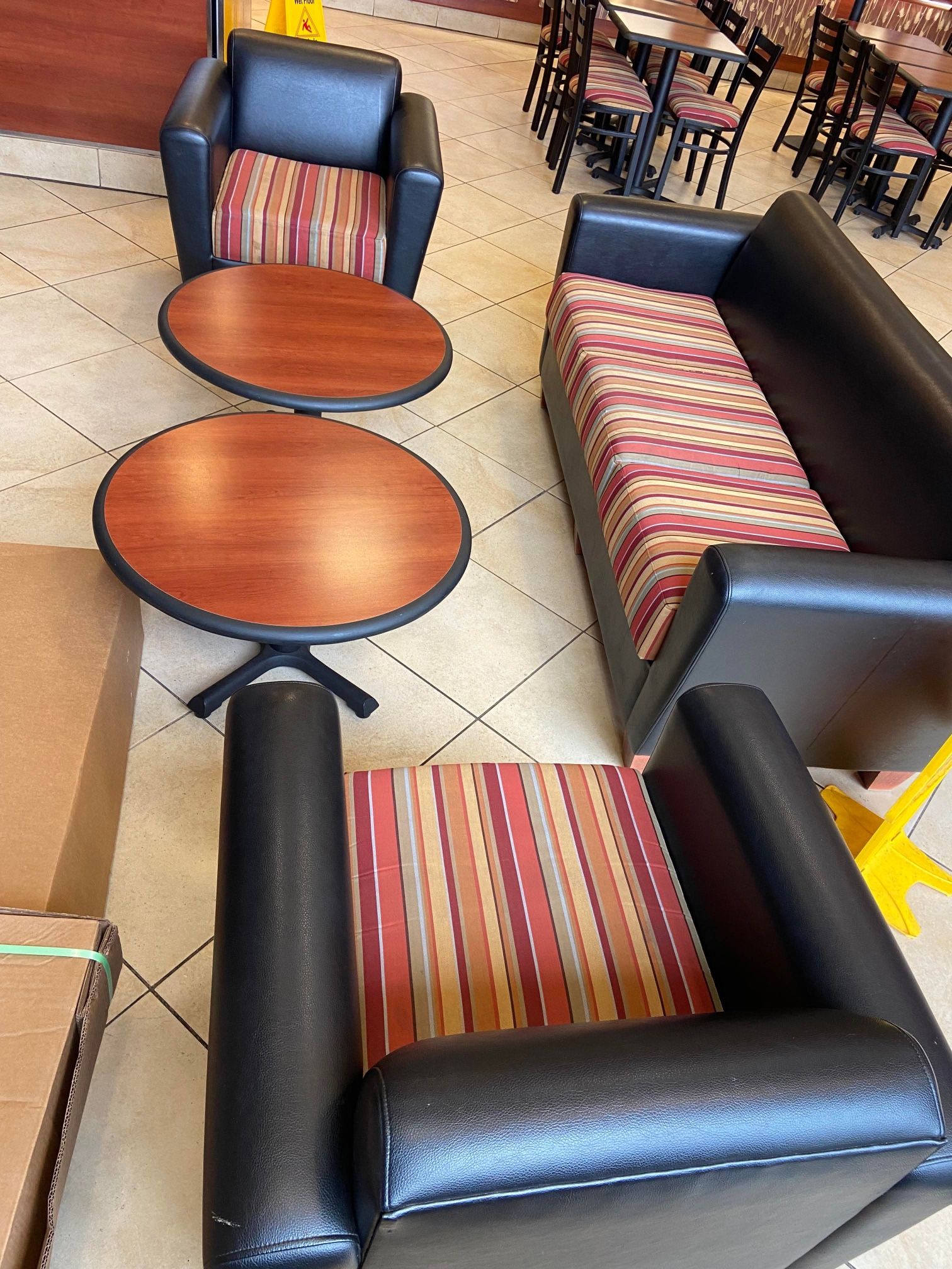 Couch  ,2 Chairs And 2 Tables 