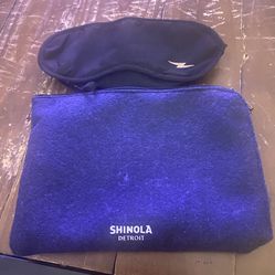 Shinola Detroit Business Class Blue Amenity Pouch With Eyemask