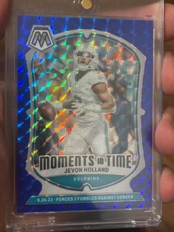 Jevon Holland Mosaic Moments in Time Blue Prizm Card