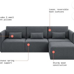 Gray Modular Sectional Sofa