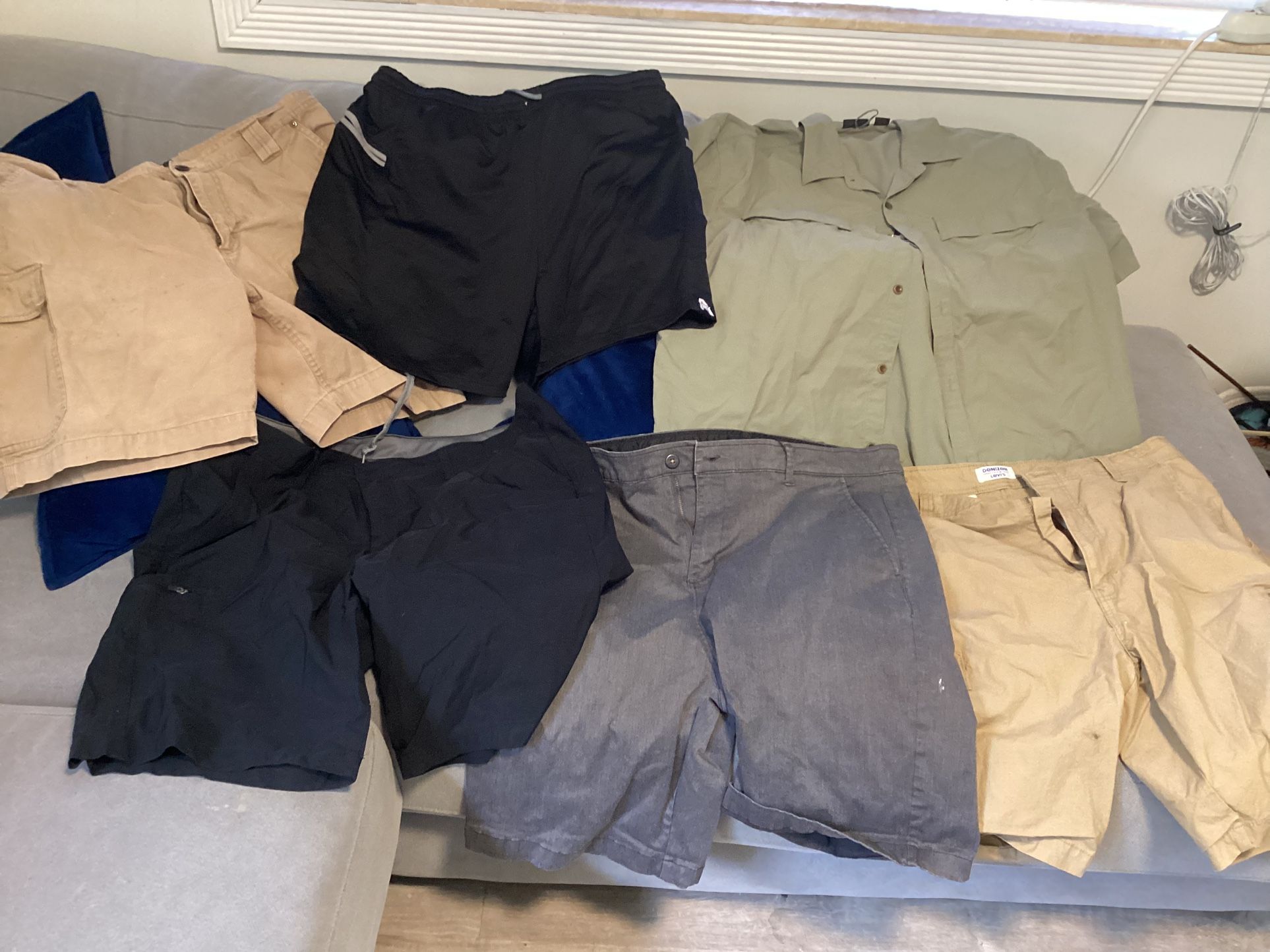 Men’s Clothings Shorts Levi Eddie bauer .38/40”shirts XXL/XL $2 Each Or ALL For 6/$8