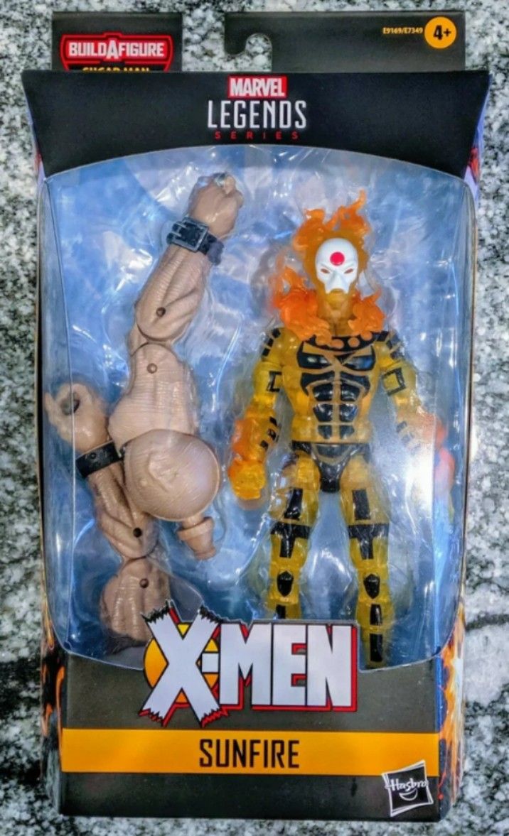 Marvel Legends Age of Apocalypse X-Men Sunfire Collectible Action Figure Toy with Sugarman Build a Figure Piece
