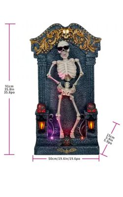 Halloween Skeleton Tombstone LED Light Decoration