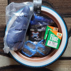 Bicycle Bmx Jr Parts Bundle 16" Blue 