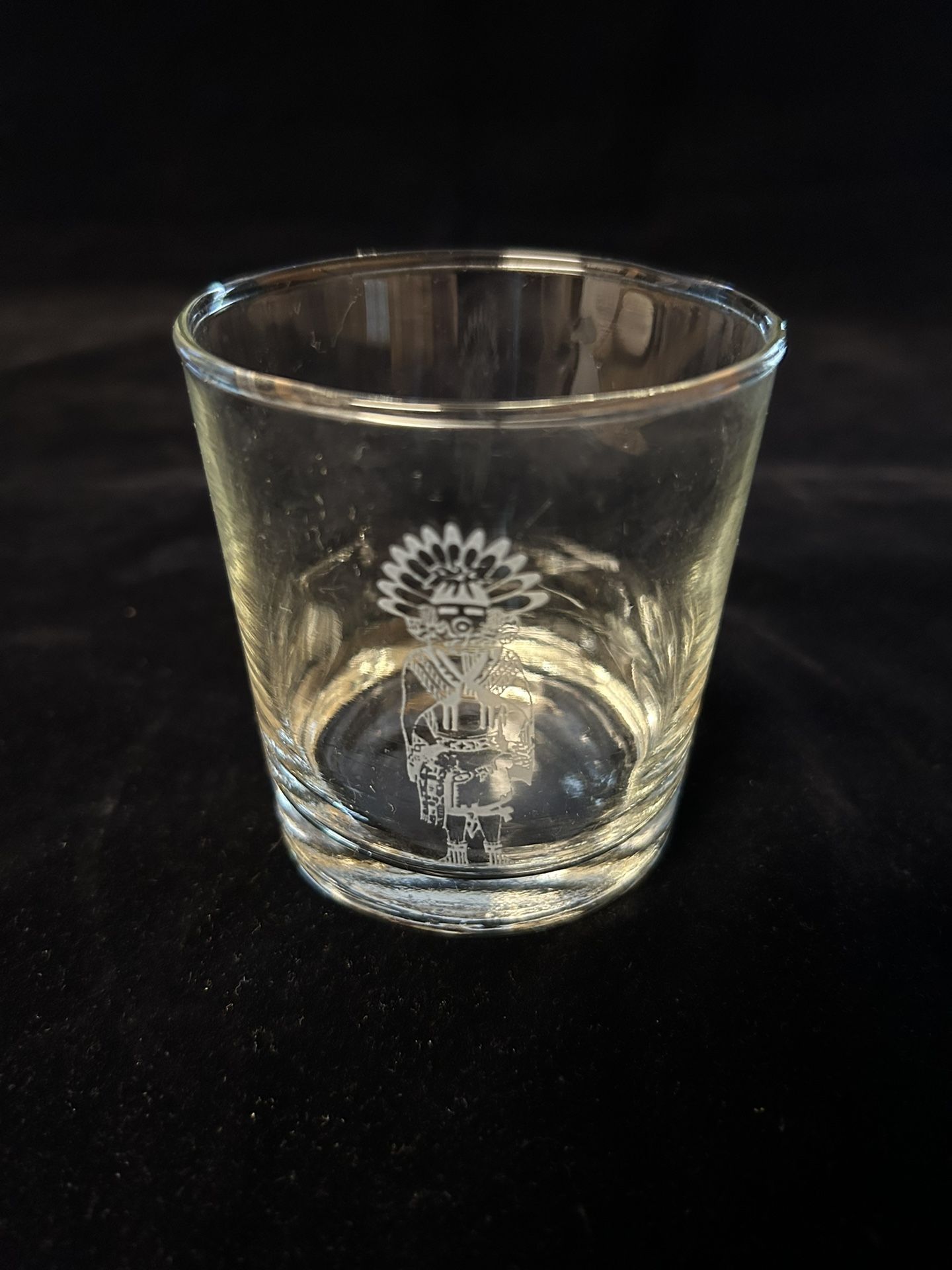 (4)-Kachina Etched Old Fashion 8oz Tumblers