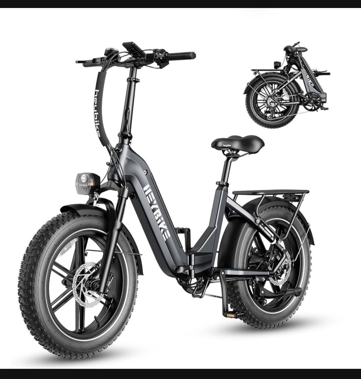 Heybike Ranger S Electric Bike for Adults, Foldable 1400W Peak Motor Ebike, 20" x 4.0" Fat Tire Step