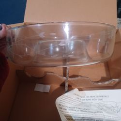 Princess House Crystal Chip and Dip Bowl