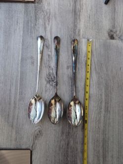 Silver plated large serving spoons