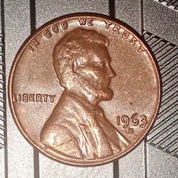 1963-D 1C Brn Lincoln Cent; ERROR:"L"IS IN THE RIM & AM Is Too Close
