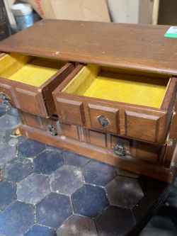 Black Lacquer Jewelry Box with Red Velvet Interior