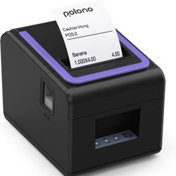 NEW Receipt Printer, 3 1/8" 80mm PL330 Thermal Receipt Printer, 300mm/s POS Receipt Printer with Auto-Cutter for Cash Drawer/ESC/POS, POS Print