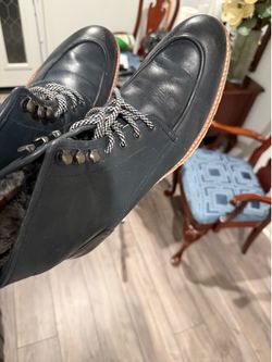 Blue Navy Winter Boots Faux Leather