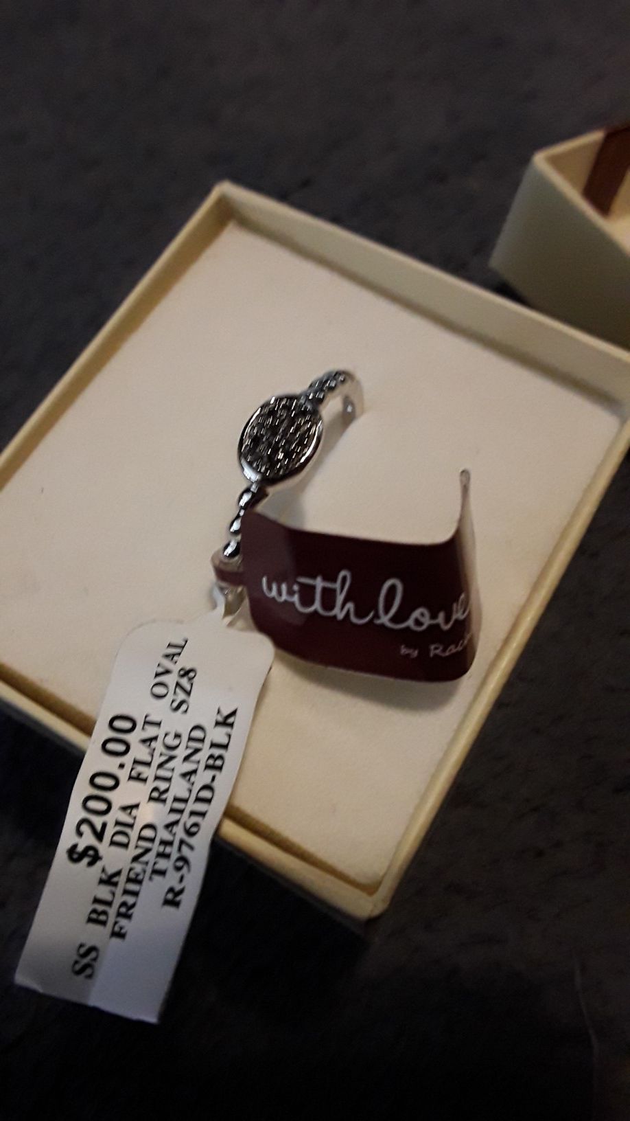 Get Valentine's day present black diamond ring size 8