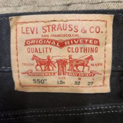 New Levi's 550 Black Jeans. 32W 27L