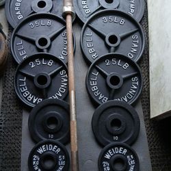 Olympic Size Weight Plates With Olympic Size Barbell