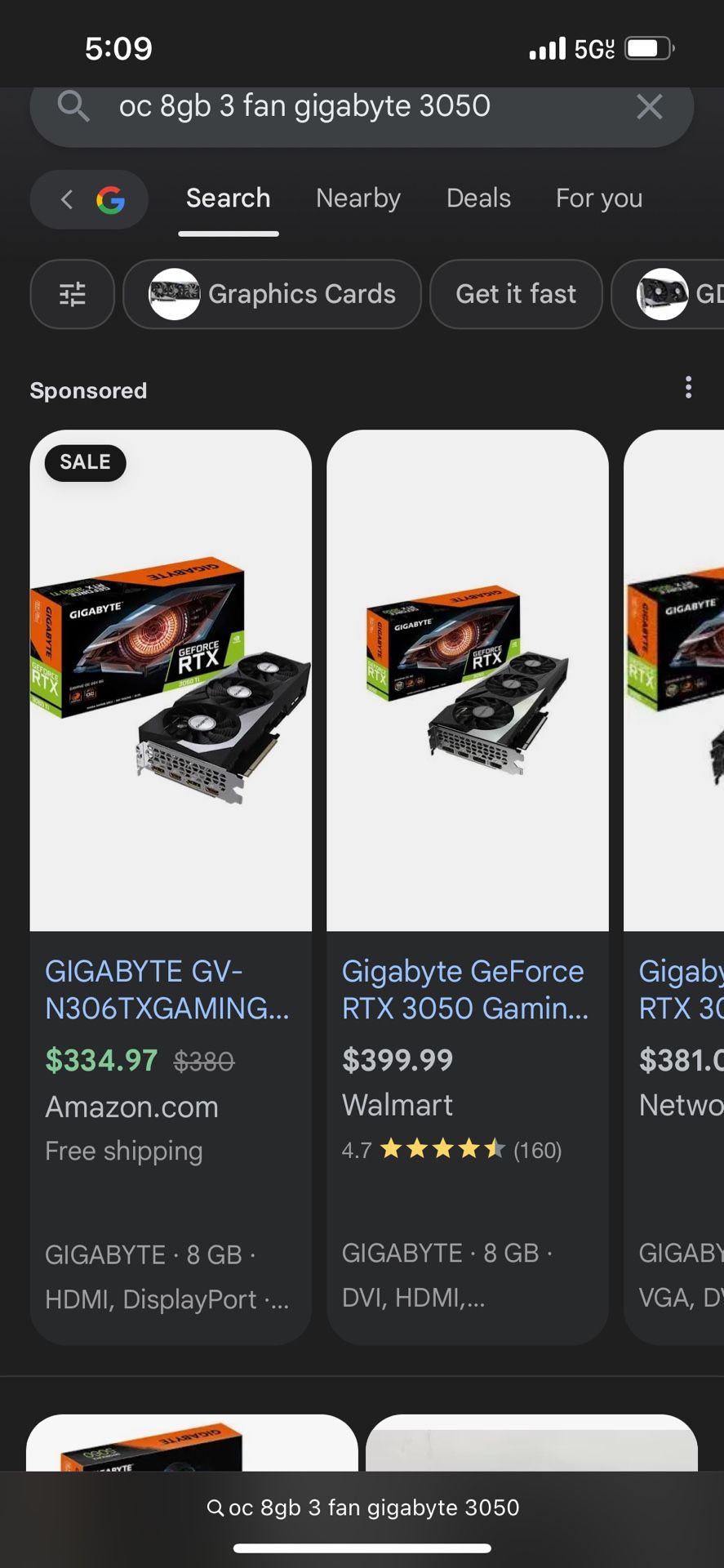 Rtx 3050 Oc 8gb Triplefan