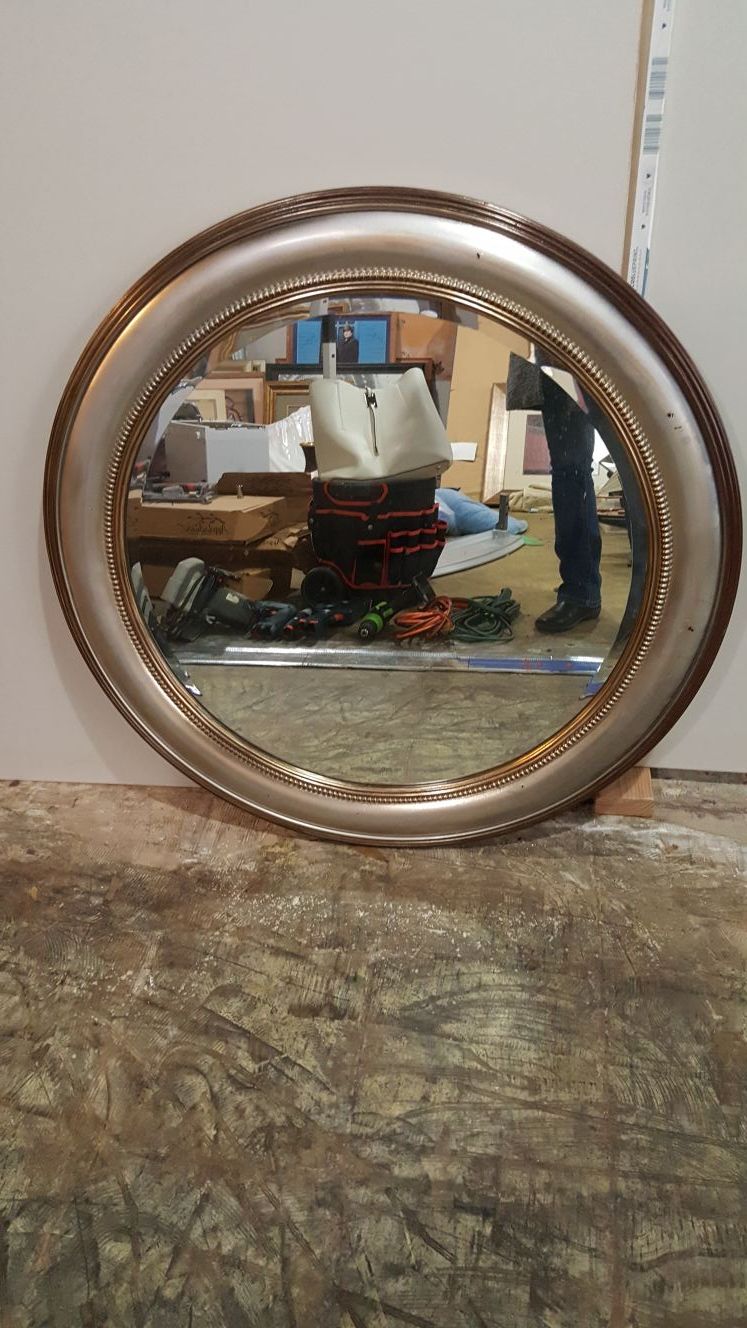 Silver brush mirror