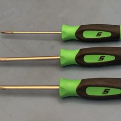 Snap-on Tools  3 pc Instinct® Soft Grip Mini-Tip Combination Screwdriver Set (Green)