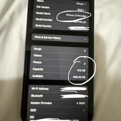 iPhone 13 Pro Max 512gb Unlocked Small Crack Top Rear Corner 