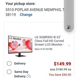 LG FULL HD CURVED SCREEN LCD MONITOR