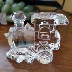 Vintage Jonal Germany 24% Lead Crystal Locomotive Train Figurine/Paperweight 