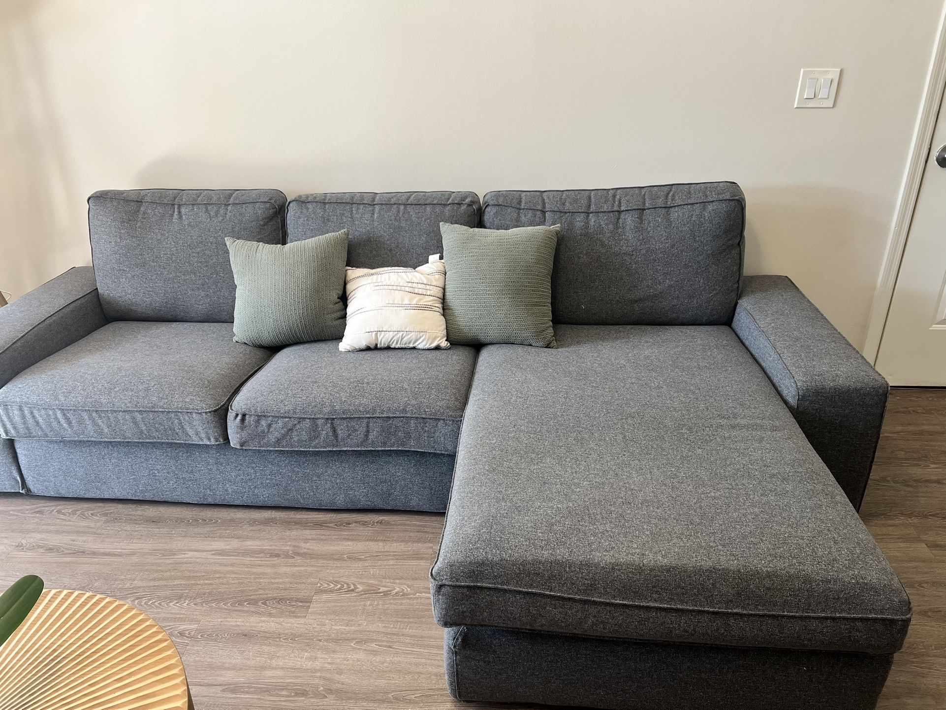 Sofa with chaise, Gunnared medium gray