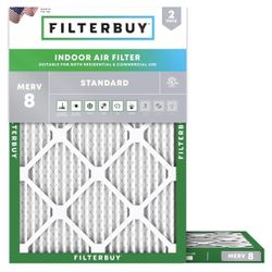 [NEW] Filterbuy 20x25x4 Air Filter MERV 8 (2-Pack)