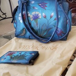 Anuschka hand bag and wallet