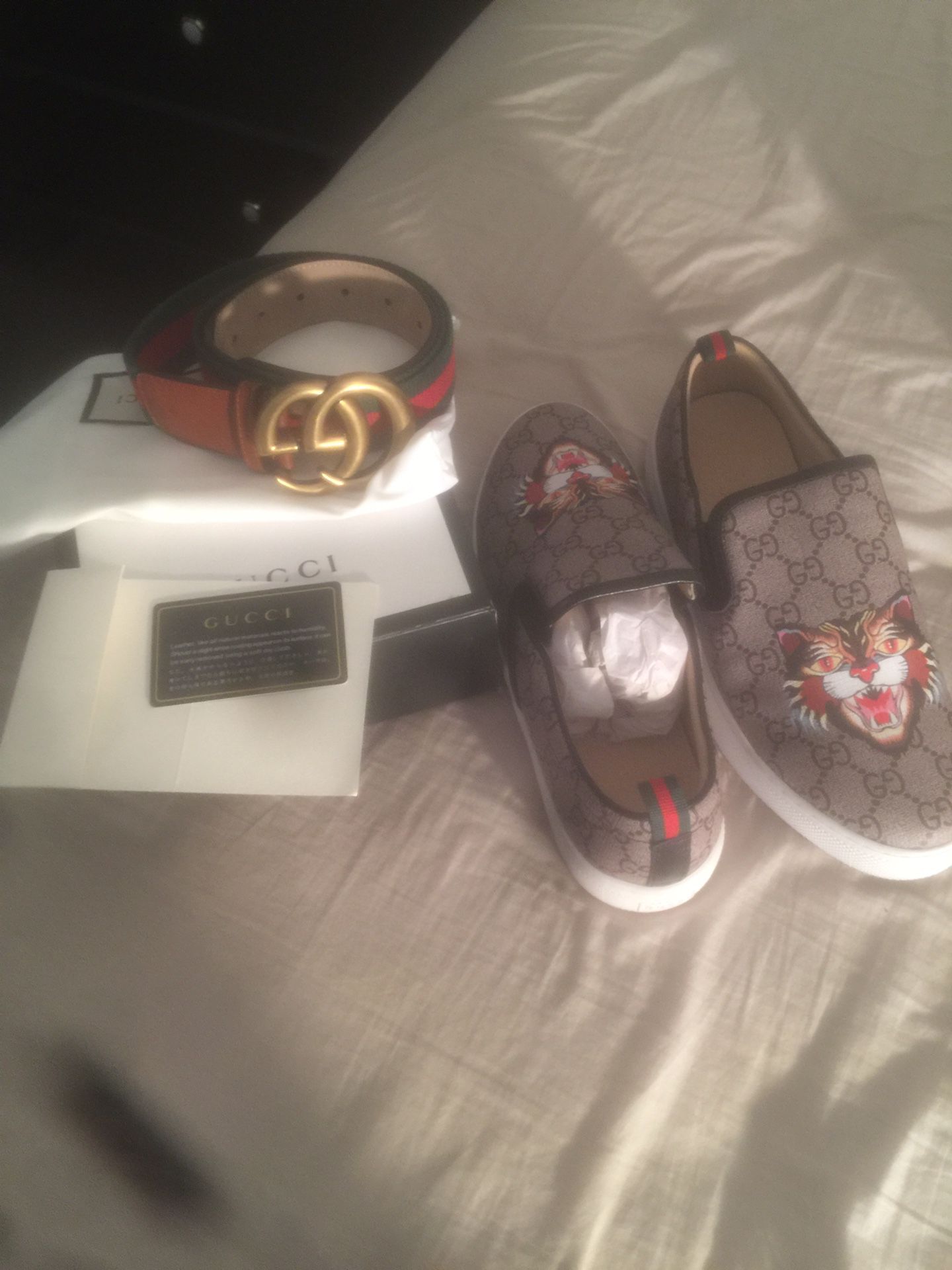 Shoes and belt Gucci