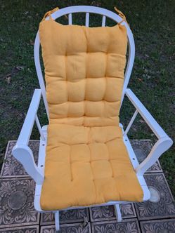 White Wooden Gliding Rocking Chair