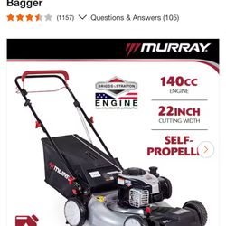 Murray 22 in. 140 cc Briggs & Stratton Walk Behind Gas Self-Propelled Lawn Mower with Front Wheel Drive and Bagger