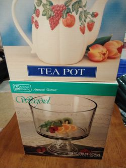 Fruit bowl and tea pot
