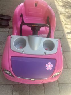 Step2 Pink Kids Ride-On Push Car with Steering Wheel