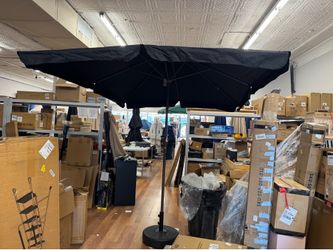7’ x 9’ Rectangle Black Patio Umbrella