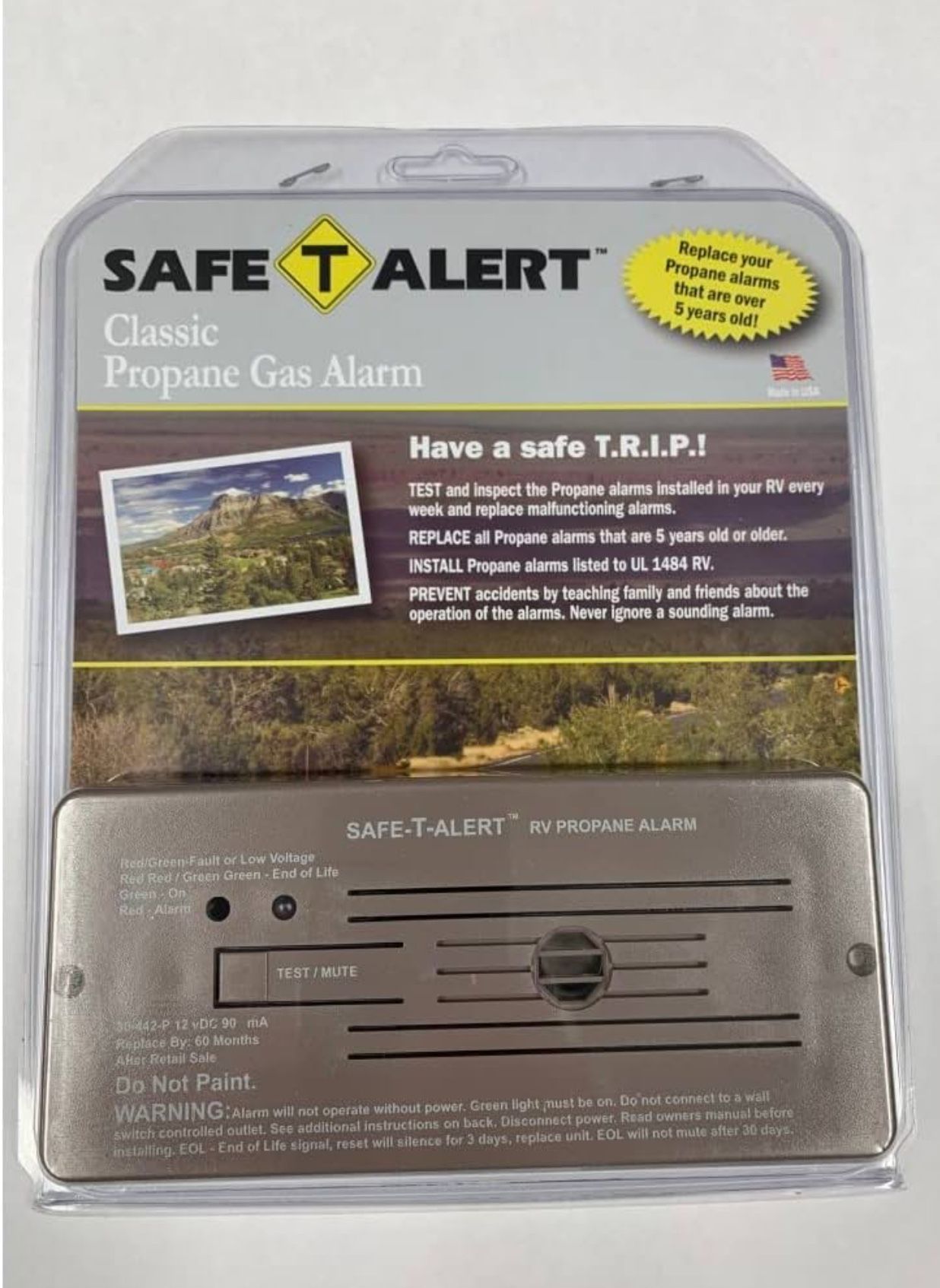 Safe T Alert Classic Propane Alarm # 30-442-P-BR Flush Mount