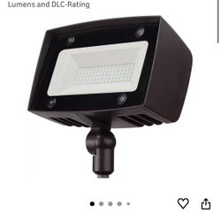 Commercial Electric High-Output Architectural Dark Bronze Outdoor Integrated LED Flood Light with 5000 Lumens and DLC-Rating