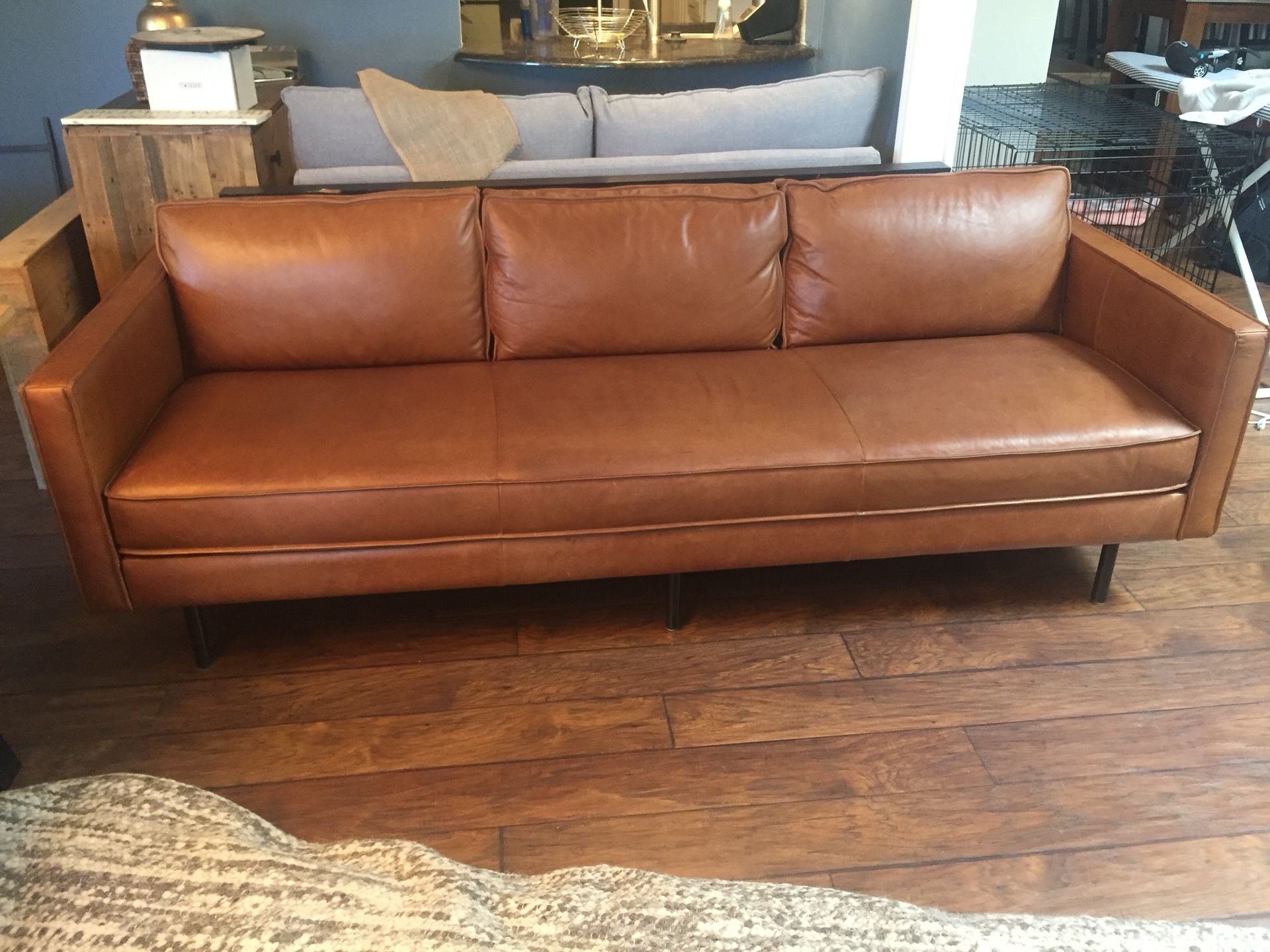 West Elm Axel 89 Leather Sofa For