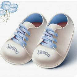 Blue Baby Boy Shoes Personlized Poster