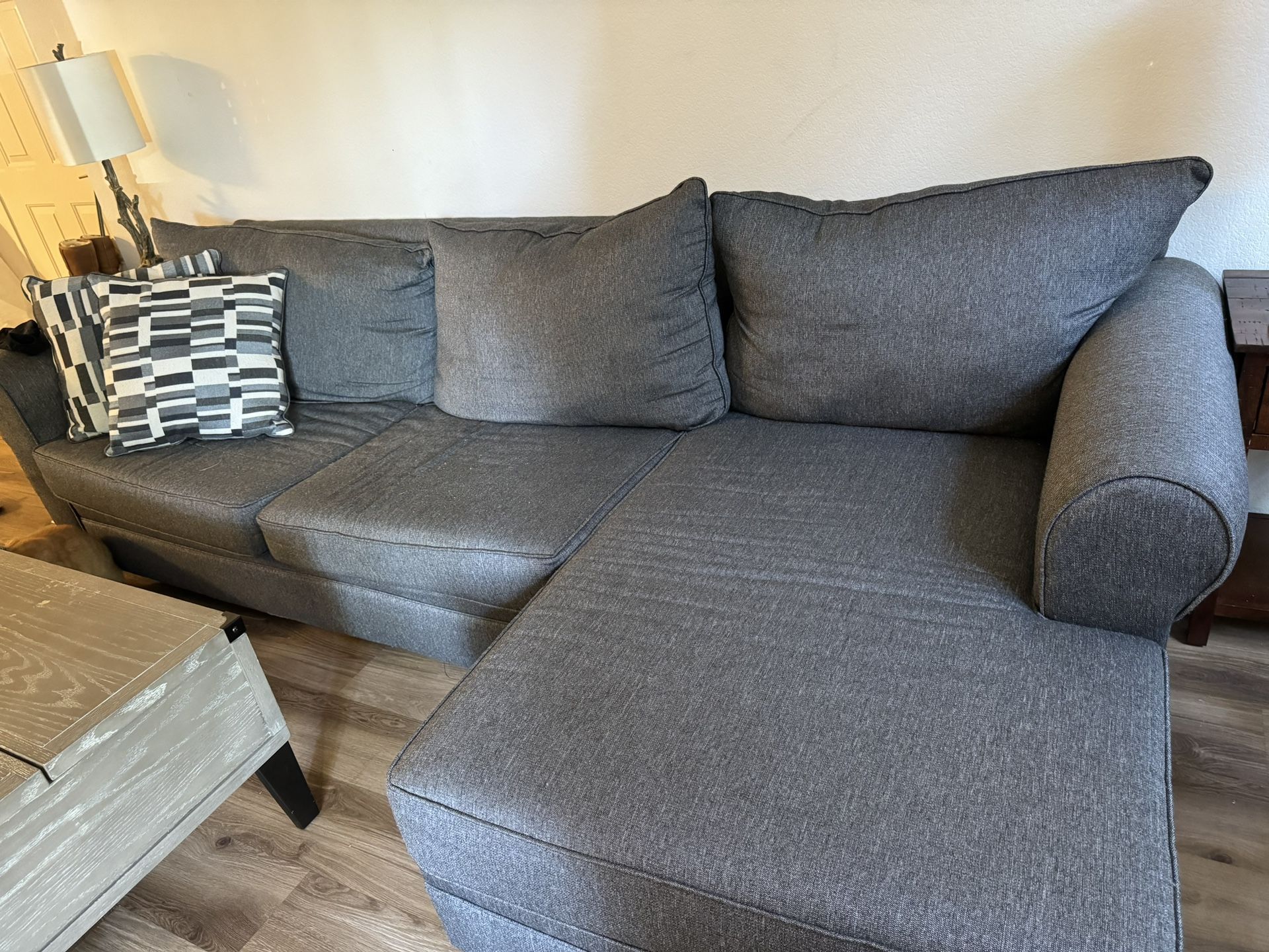 2 Piece Couch with Pull Out Bed and 2 Pillows