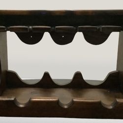 Unbranded Medium Brown Wine Rack W/Glass Holders