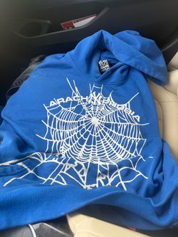 Large blue SP5DER hoodie